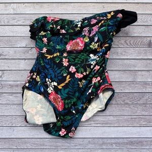NEW Tommy Hilfiger floral one piece bathing suit 16